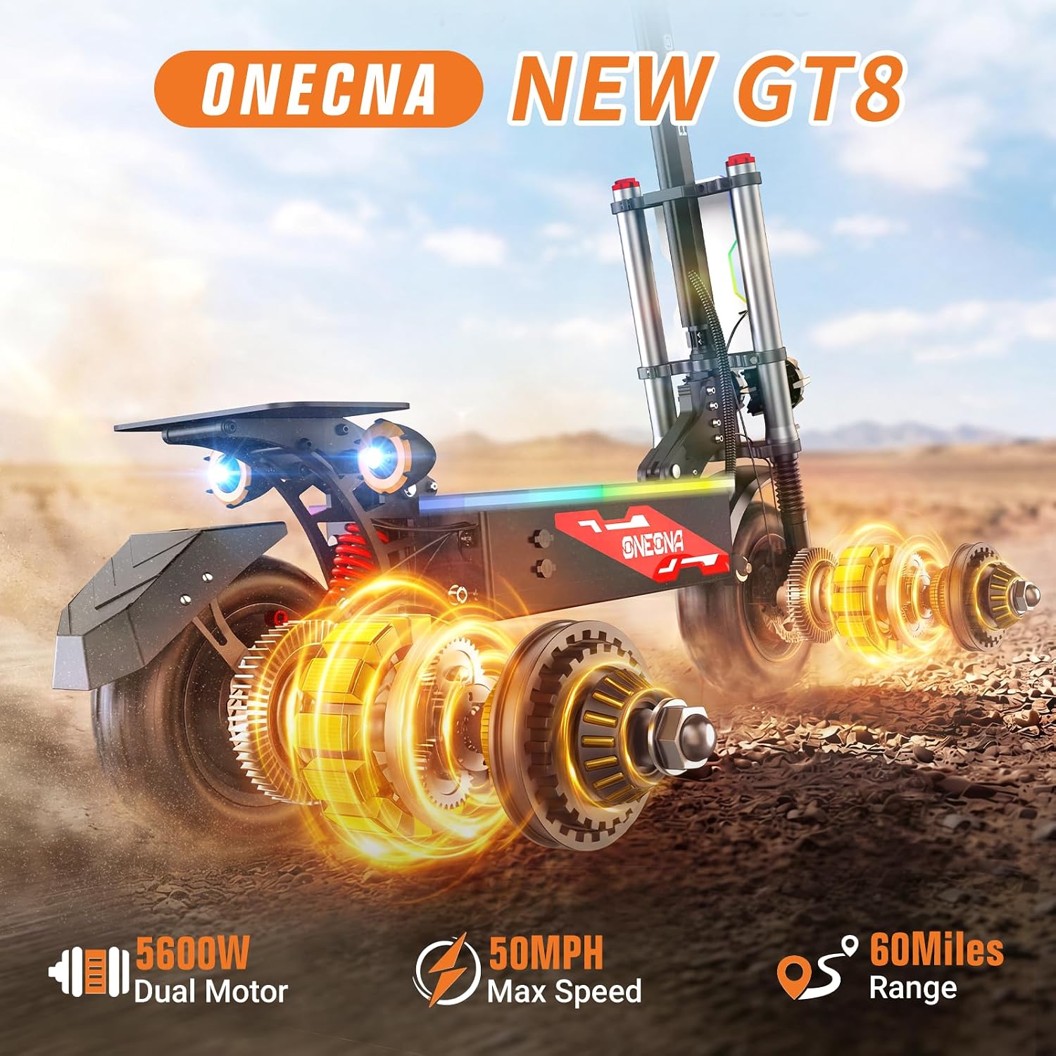 ONEONA GT8: patinete eléctrico - 60V 5600W Dual Motor Electric Scooter reseña y precio